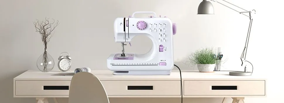 Muncaso Mini Electronic Sewing Machine On Desk