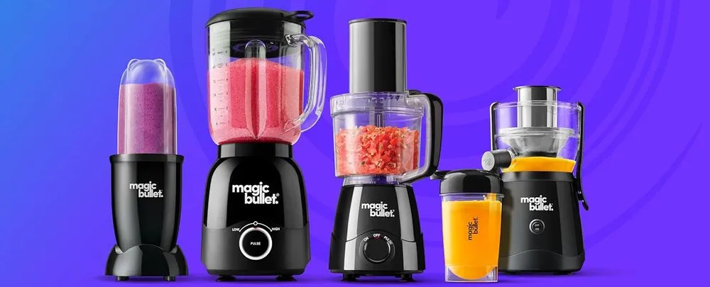 Nutribullet Magic Bullet Milkshake Makers Lined Up