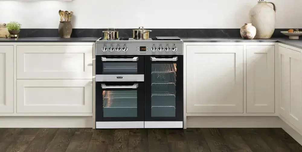 Black Electric Cooker With Pots