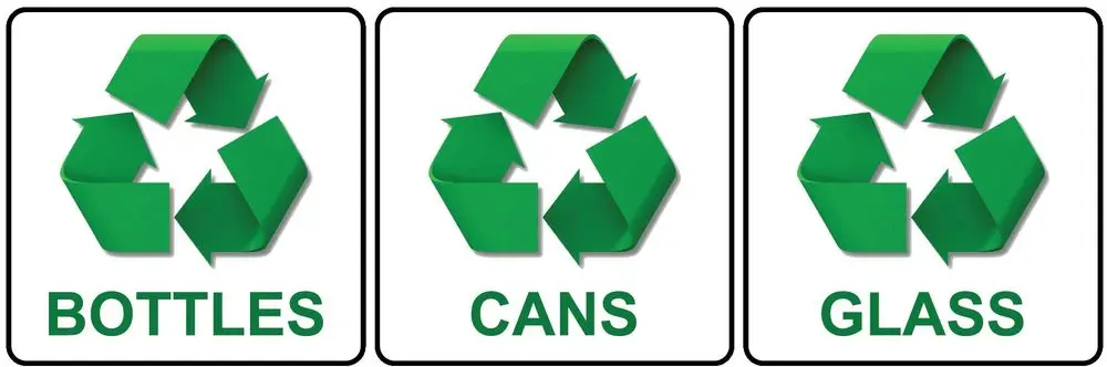 Bottles And Glass Recycling Emblem