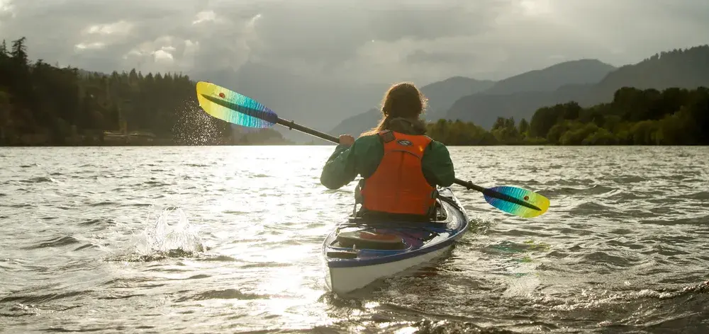 Kayak Life Preserver On Lake In England