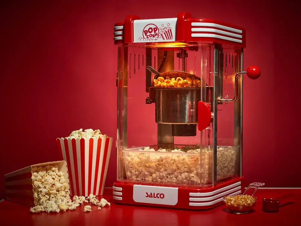 Large Popcorn Machine With Side Handle