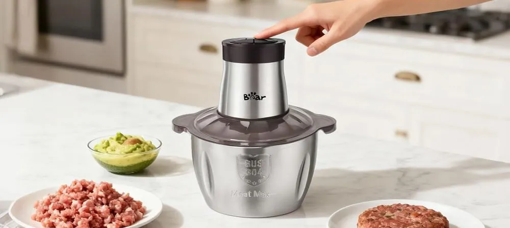 Bear 600W Electric Food Chopper Steel Finish