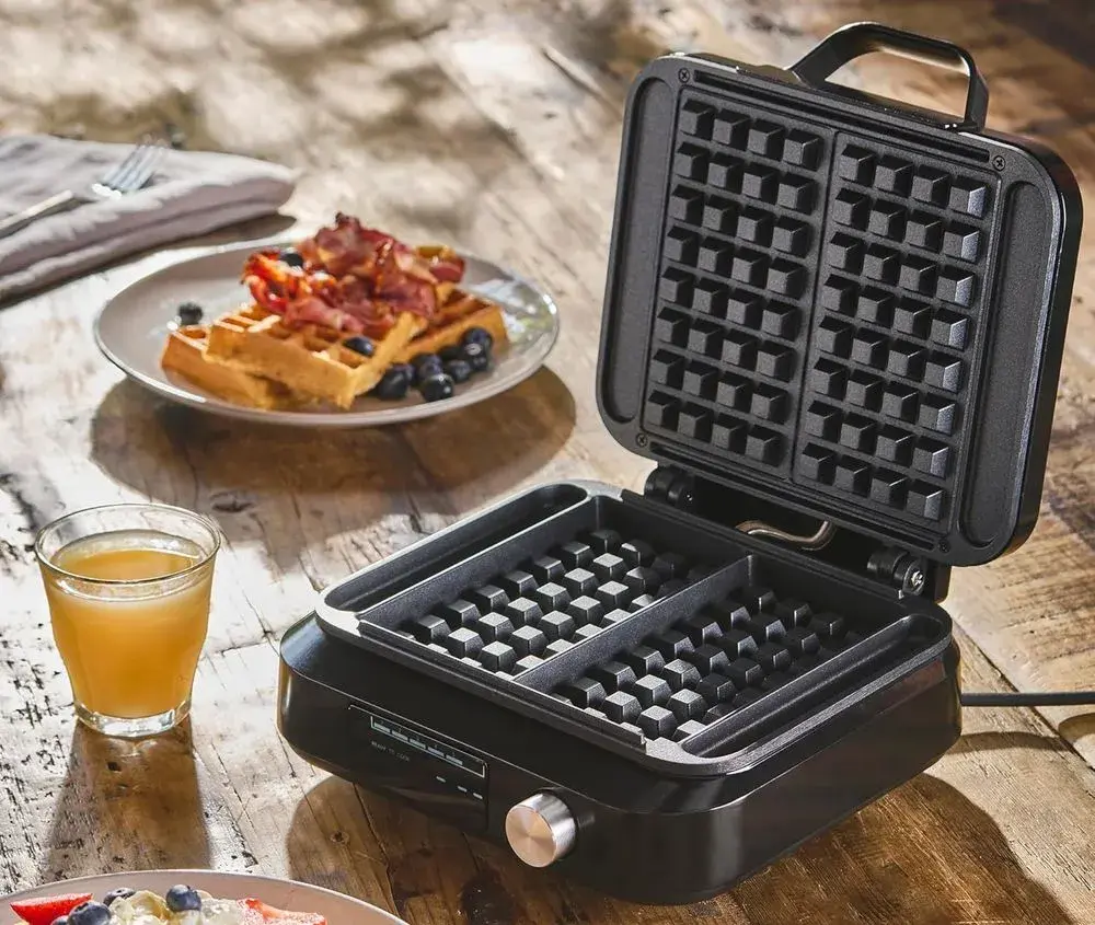 Cooks PRO Non-Stick Waffle Maker Plugged In To Socket