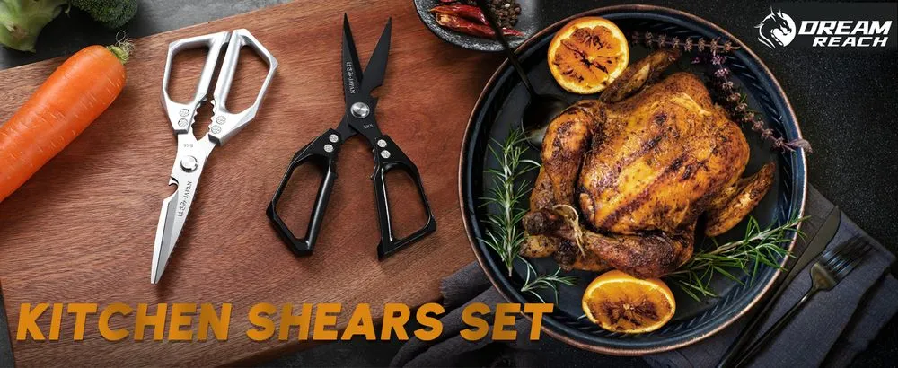 Dream Reach Heavy Duty Kitchen Scissors On Wooden Table