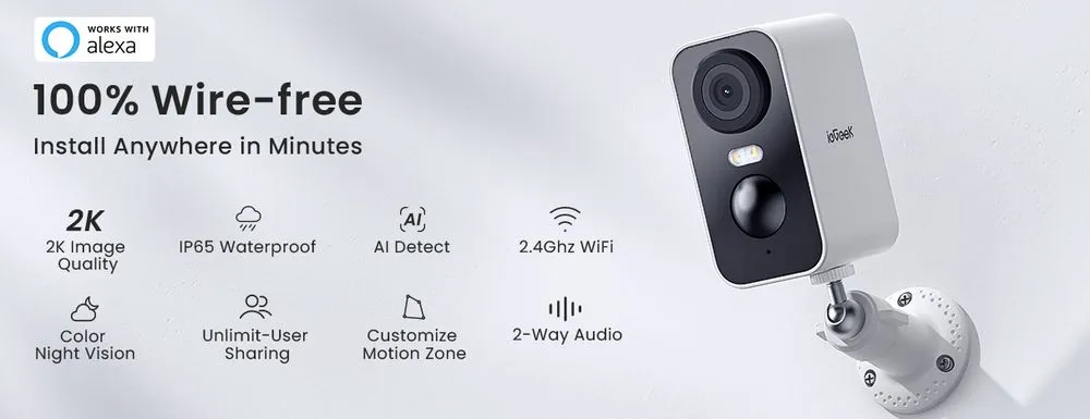 ieGeek Night Vis 2-Way Talk CCTV Camera AI Detect