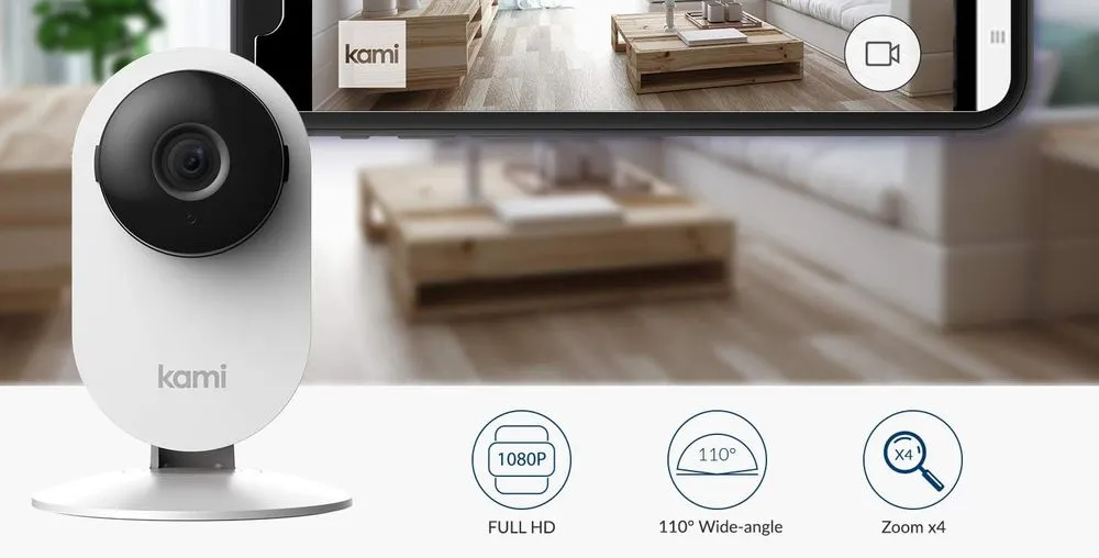 KAMI Face Detection Security Cam Wide Angle