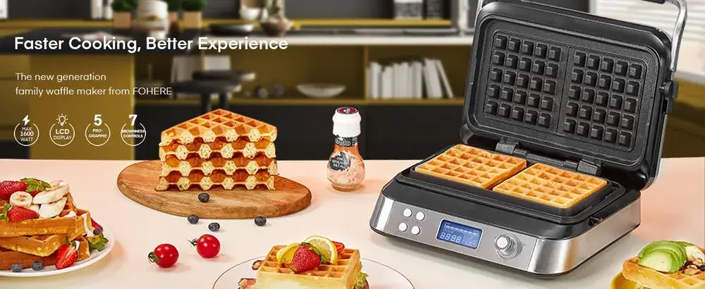 Pro Smart Non-Stick Waffle Maker With Bread