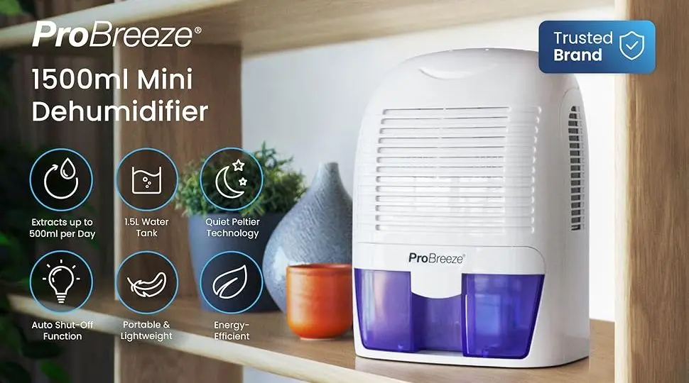 ProBreeze 1500 ml Room Dehumidifier On Shelf