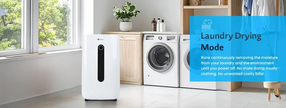 PureMate Drying Dehumidifier On Tiled Flooring