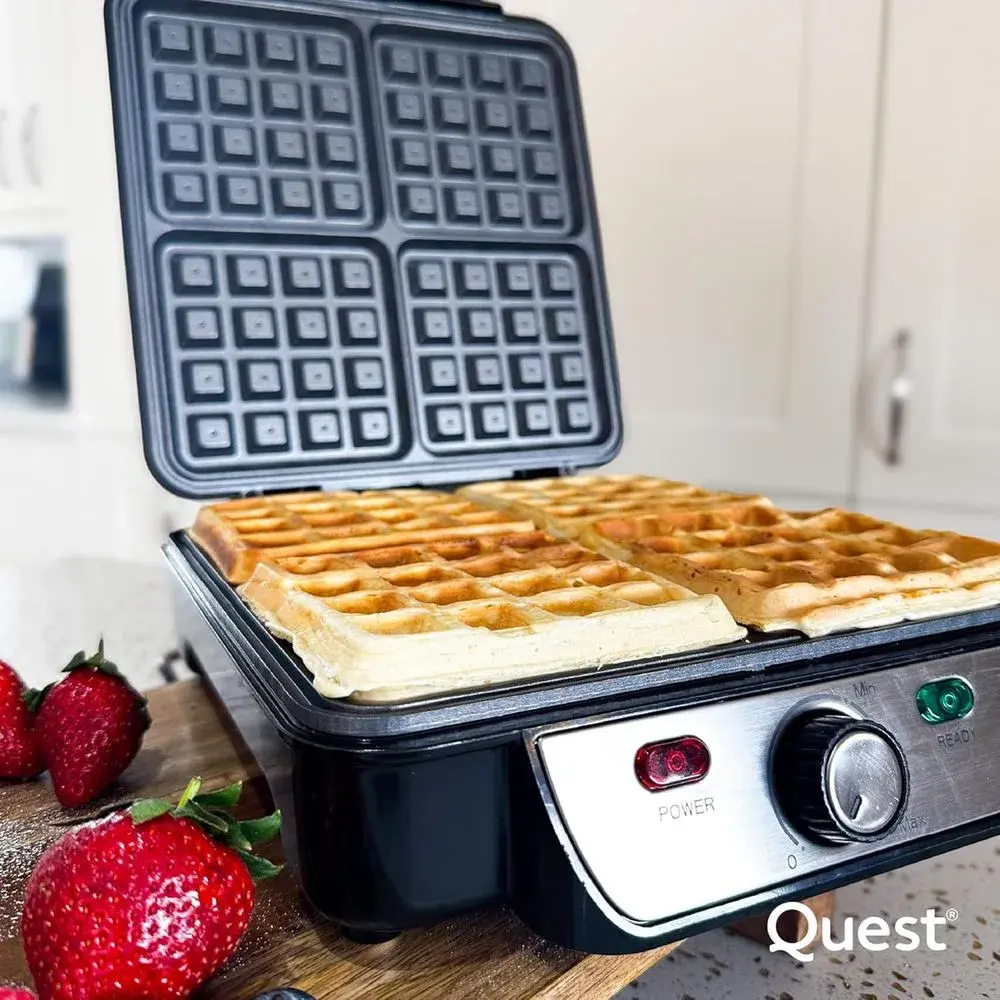 Quest Four Slice Deep Waffle Maker With Open Lid