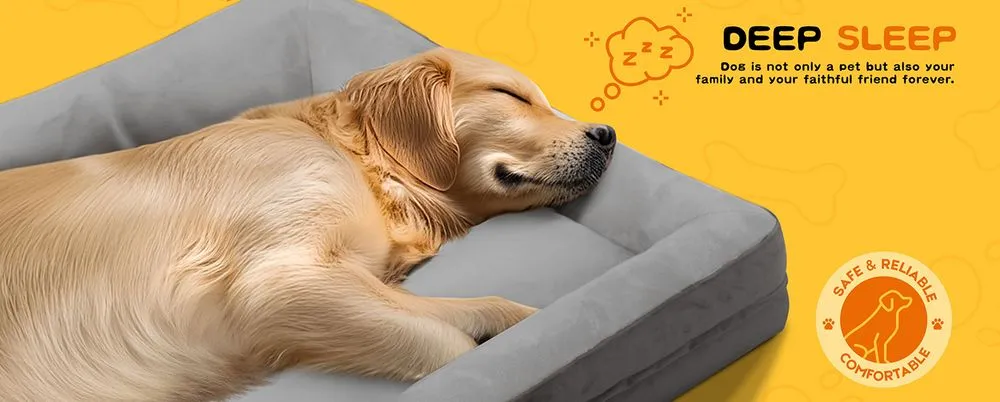 Renvix Velvet Orthopaedic Dog Bed Raised Edge