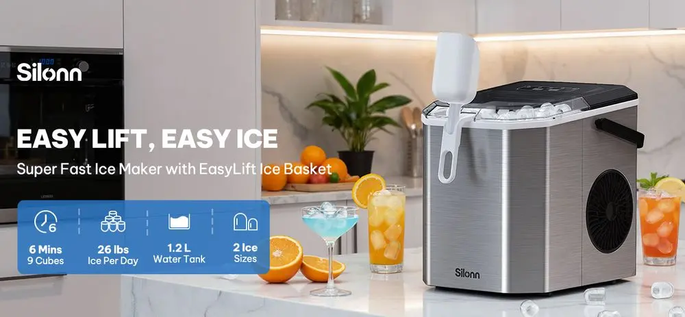 Silonn Work Surface Portable Ice Maker