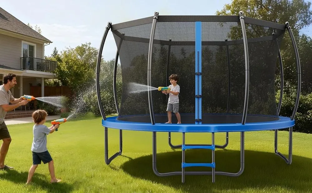 VEVOR Outdoor 12ft Trampoline On Grass Lawn