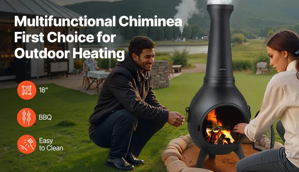 VEVOR Wood Burning Firepit & Chiminea For BBQ