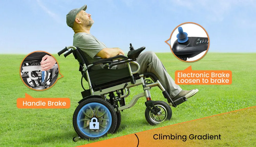 VOCIC V56 Foldable Electric Wheelchair On Slope