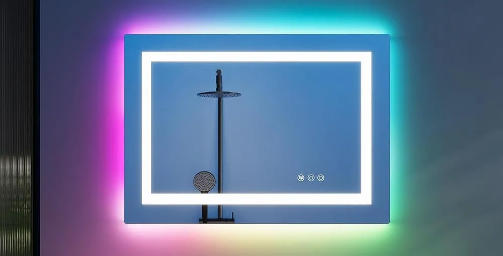 Warmiehomy LED Lit Bathroom Mirror On Wall