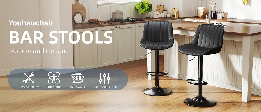 Youhauchair x2 Kitchen Stools Ergonomic Design