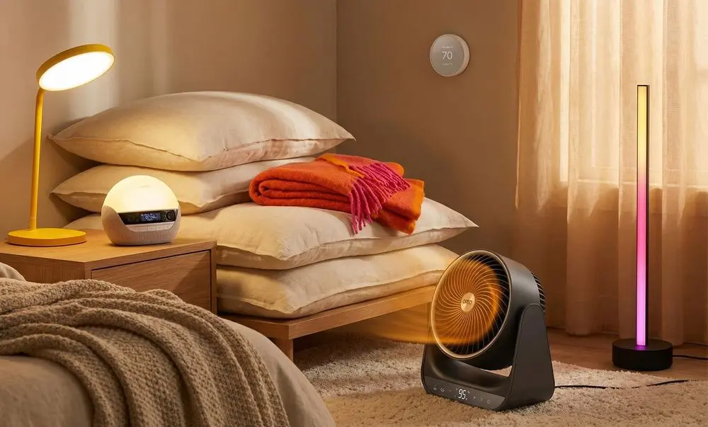 Fan Heater On Bedroom Floor