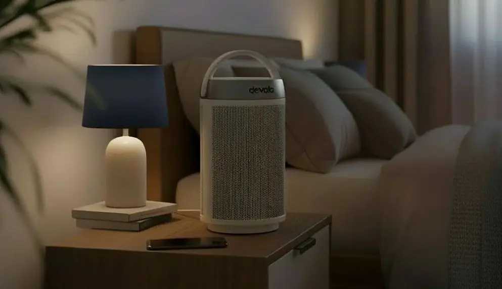 Bedroom Nightstand Fan Heater With Handle