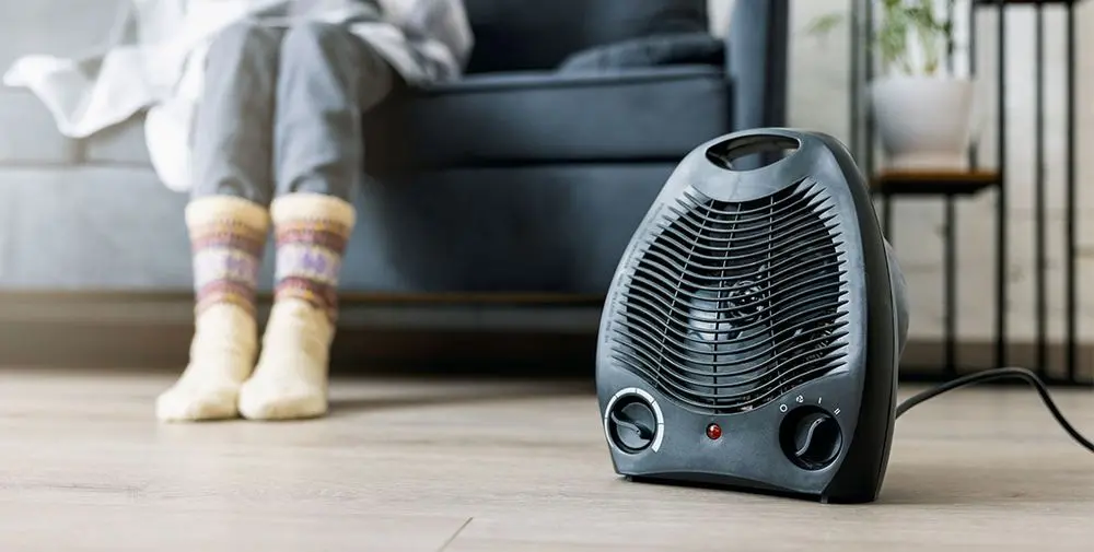 Black Heating Blower Fan With 2 Settings