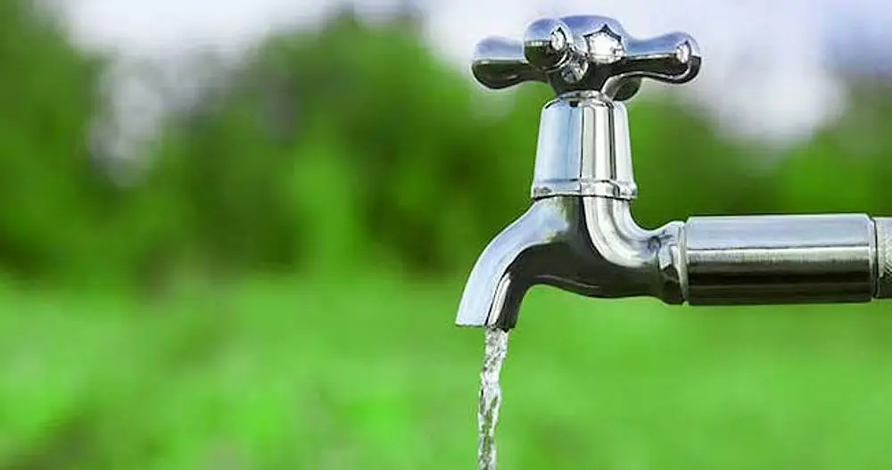 Steel Tap Pouring Water
