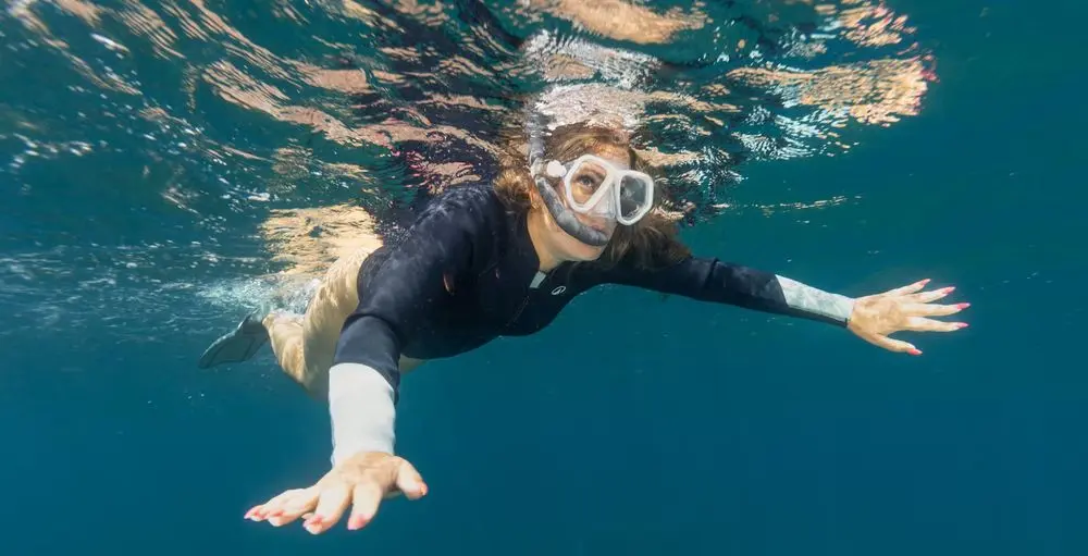 Diving Scuba Mask In Water