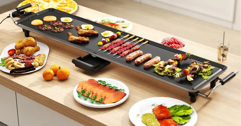Electric Teppanyaki Grill Plate & Sausages