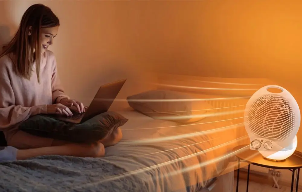 Small Bedroom Fan Heater With Top Grip