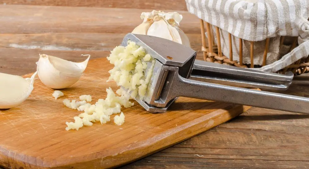 Metal Garlic Press With Cloves