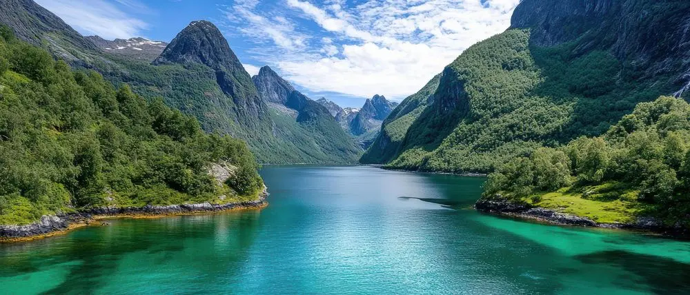 Clear Water Scene Blue Sky