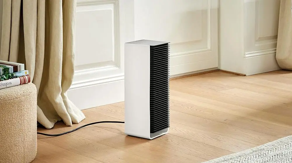 Tall Stadler Heater In White On Living Room Floor