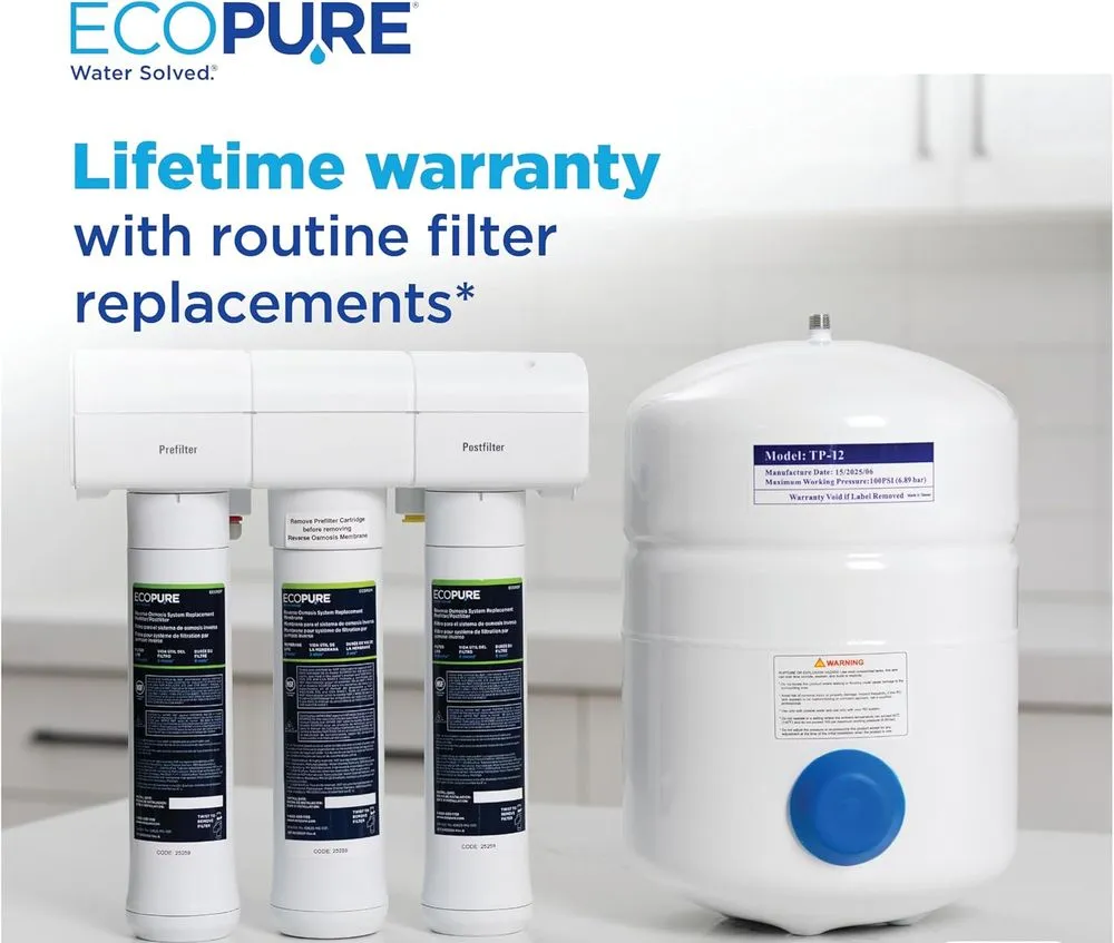 EcoPure PURE Filter System Under The Sink