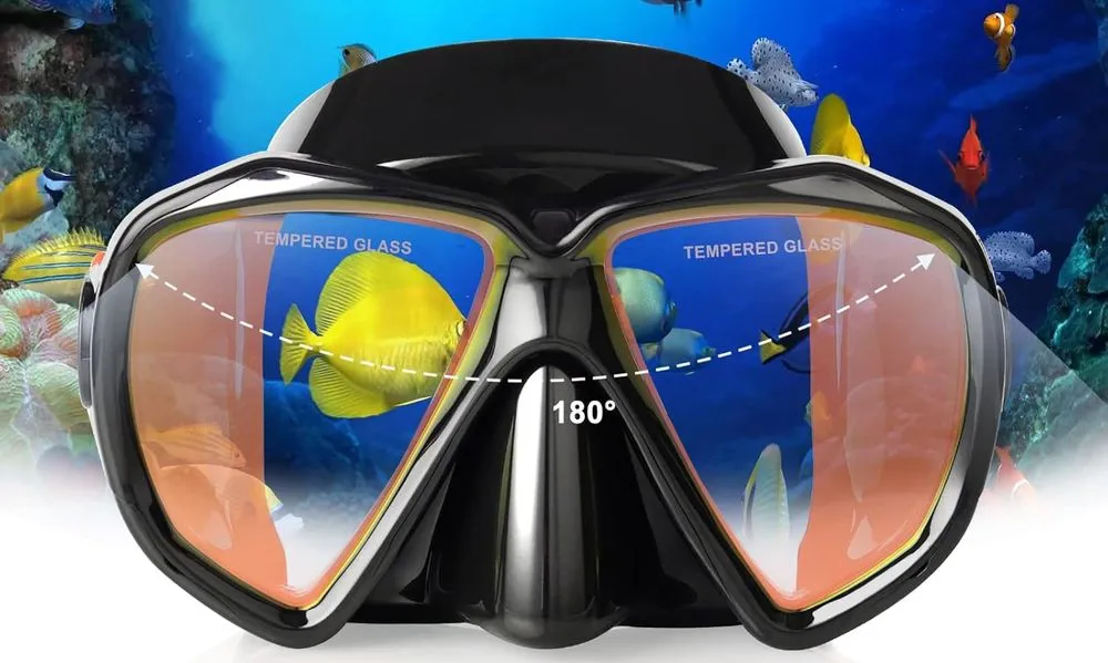 EXP Vision Anti-Fog Scuba Mask In Black Finish