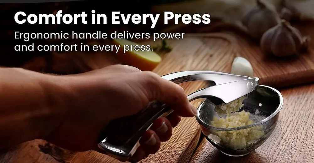 Gourmet Easy Store Garlic Mincer In Hand