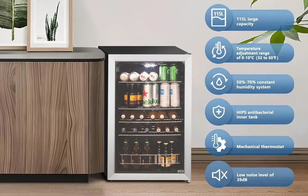 HCK Freestanding Beer Wine Refrigerator