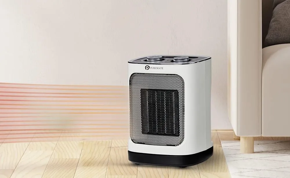PureMate Oscillating Fan Heater In Living Room