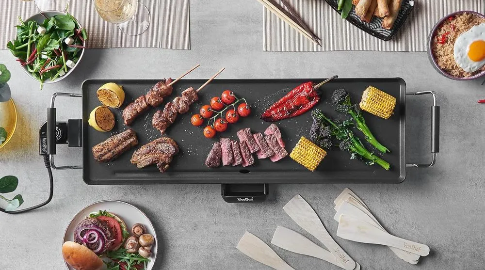 VonShef Electric Teppanyaki Hot Plate In Kitchen