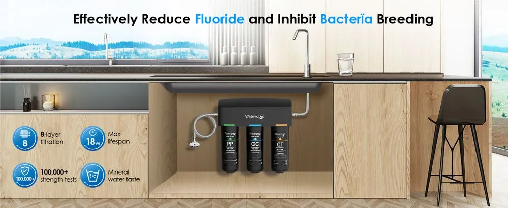 Waterdrop 3-Stage TSA Sink Filter In Kitchen