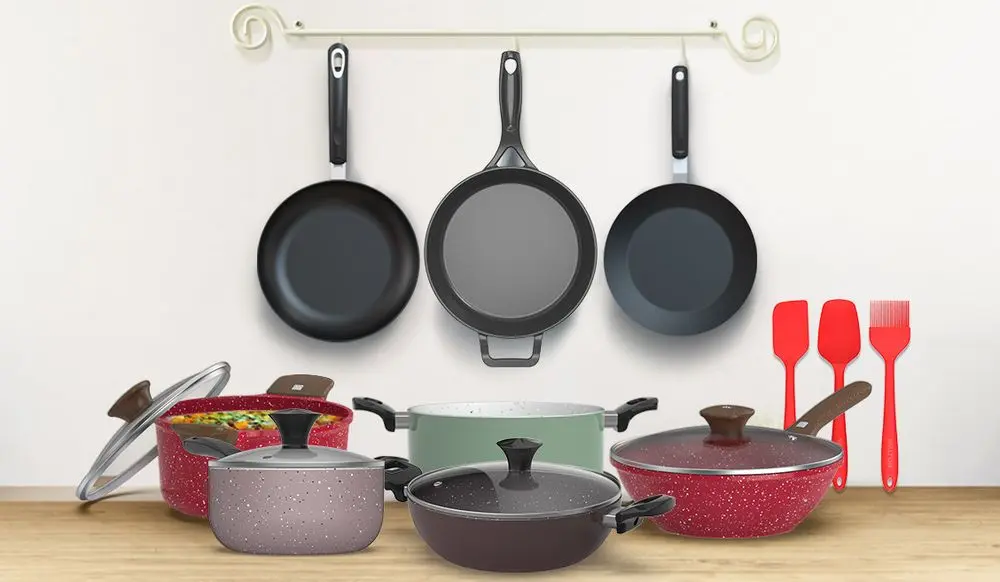 Non Stick Frying Pans On Shelf