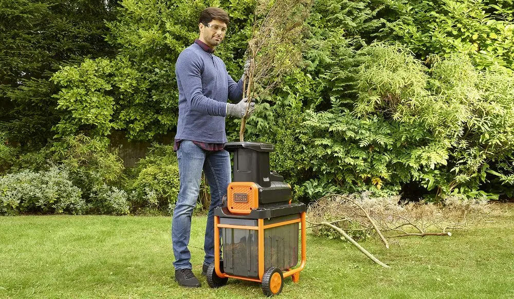 Electric Leaf Shredder On Lawn