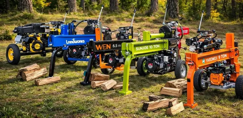 Log Wood Splitters Lined Up