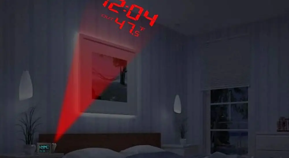 Wall Projection Clock In Black
