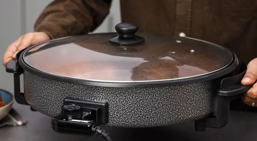 Stainless Steel Deep Frying Pan Glass Cover