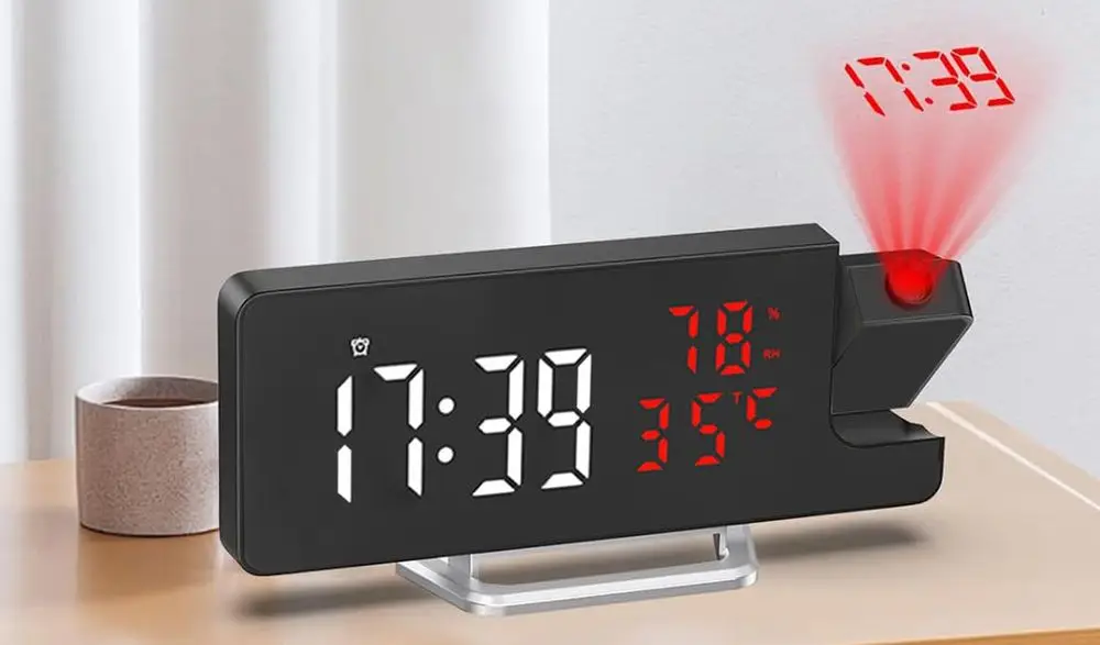 Clock That Projects Time On Ceiling In Red LED