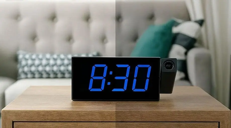 Projection Clock For Bedrooms Blue Digit
