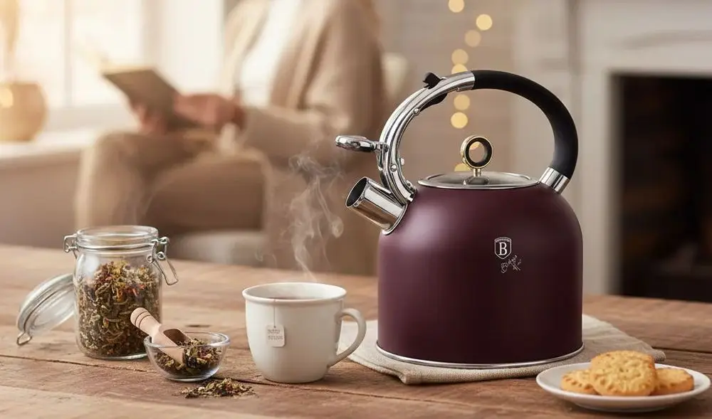 Stainless Steel Whistling Kettle With Cup