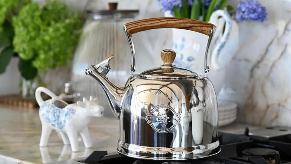 Small Stove Top Kettle Wooden Handle