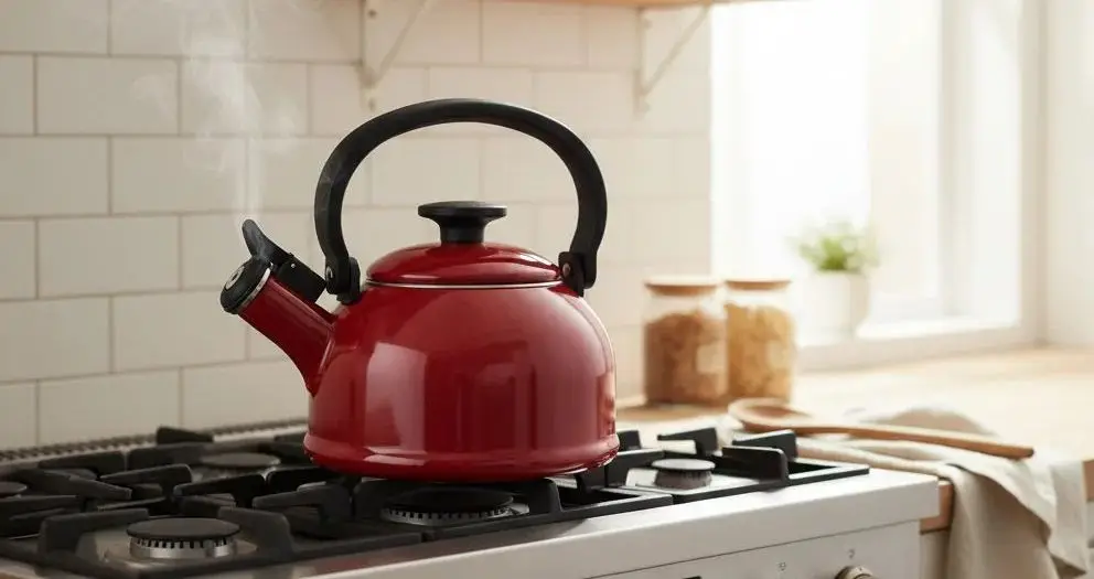 Whistling Tea Kettle On Gas