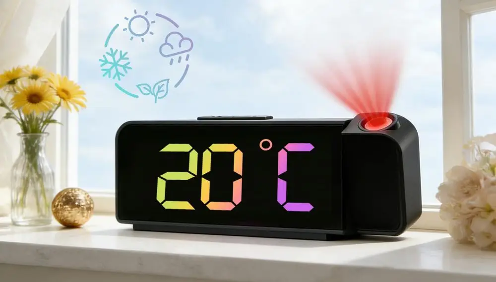 Projection Clock With Outdoor Temperature
